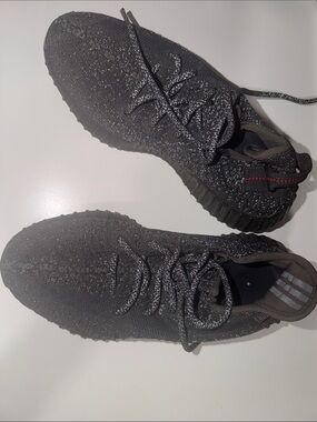 Yeezy Women's Black Reflective Knit Sneakers